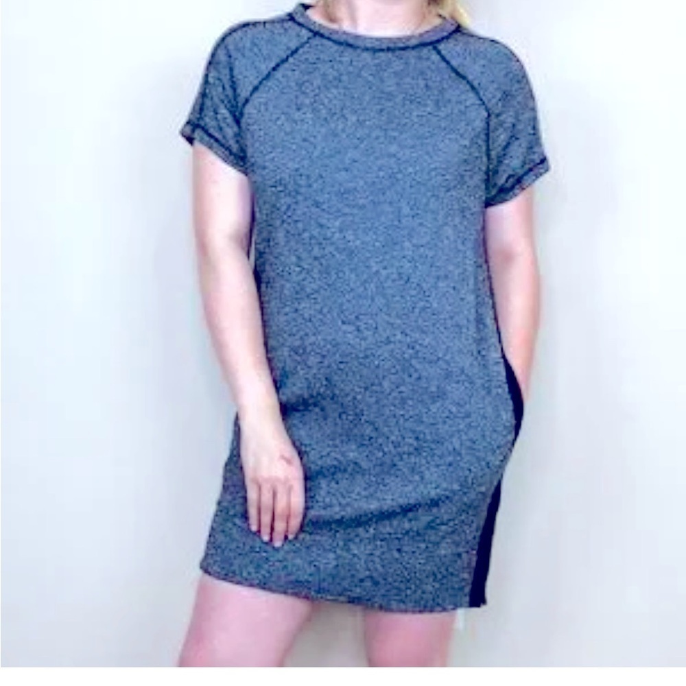 MADEWELL Panorama SZ S Marled Gray Tunic Dress Pockets Travel Blokecore - Picture 5 of 14